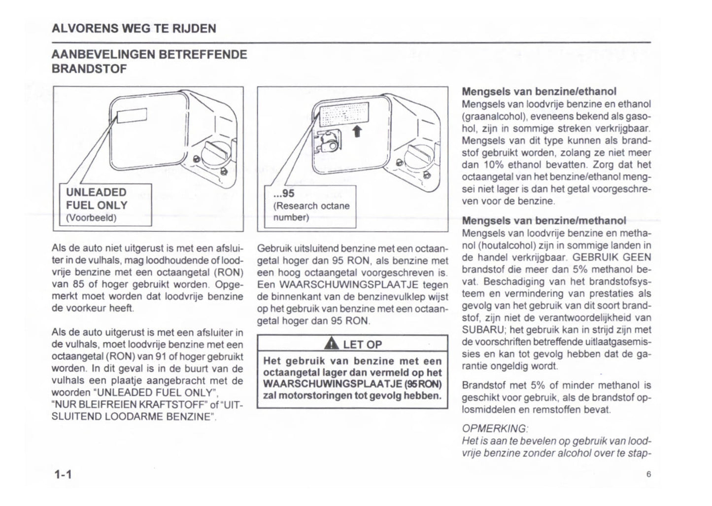 1996-2003 Subaru Justy Bedienungsanleitung | Niederländisch