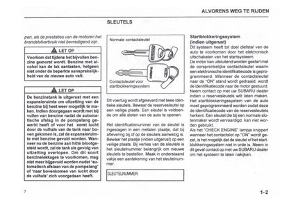 1999-2000 Subaru Justy Owner's Manual | Dutch