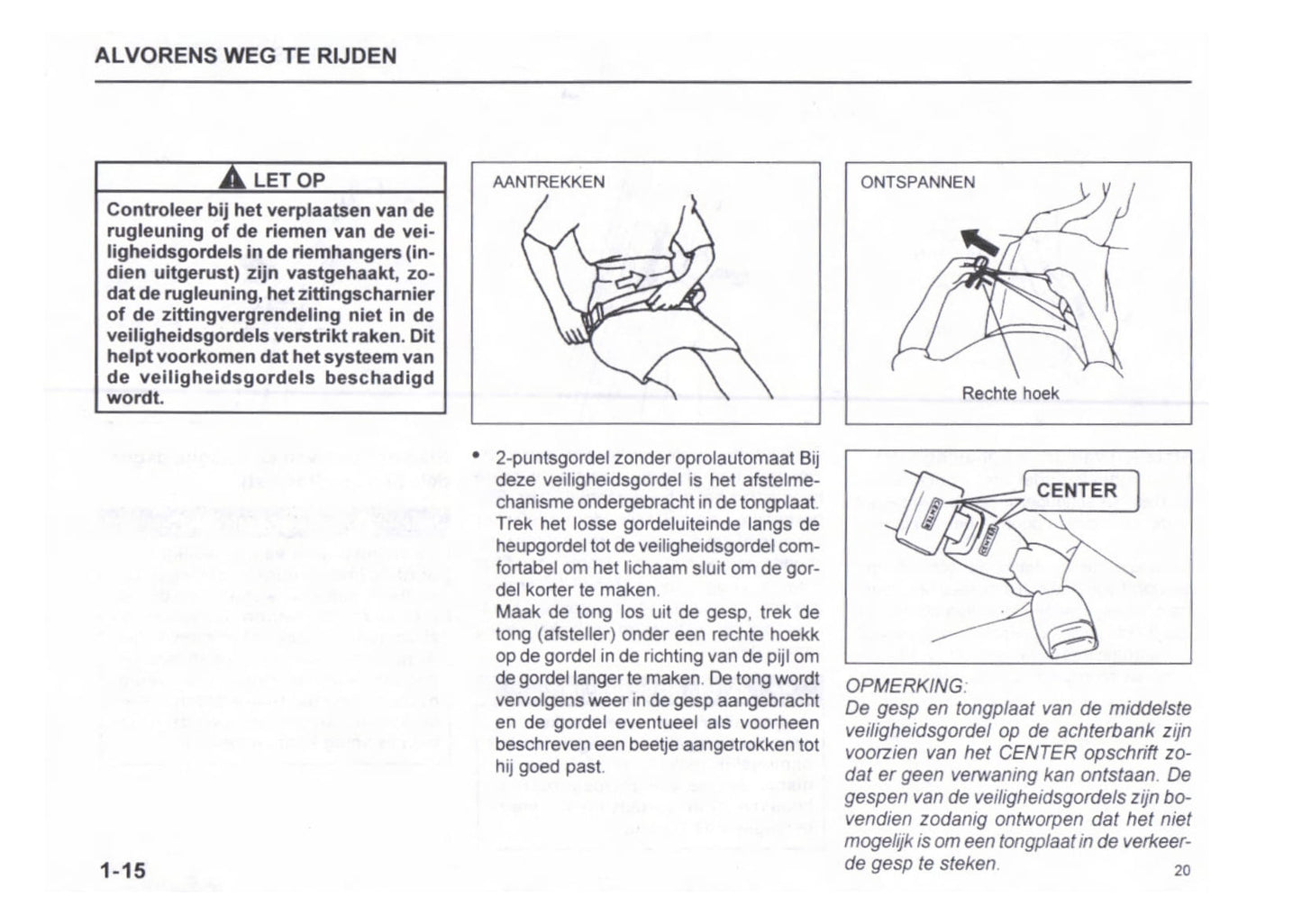 1999-2000 Subaru Justy Owner's Manual | Dutch