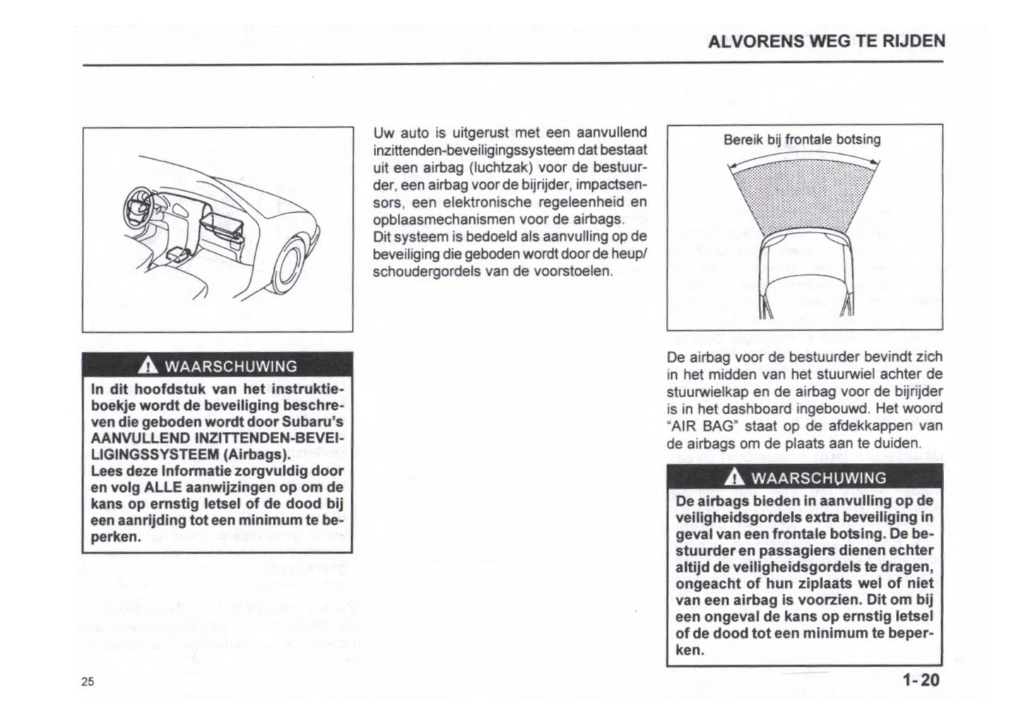 1996-2003 Subaru Justy Bedienungsanleitung | Niederländisch