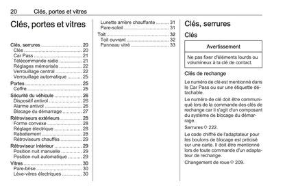 2016 Opel Adam Owner's Manual | French