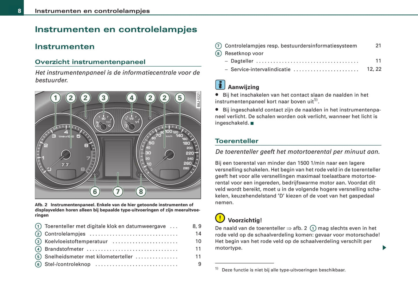 2006-2010 Audi TT Coupé/TTS Coupé/TT RS Coupé Owner's Manual | Dutch