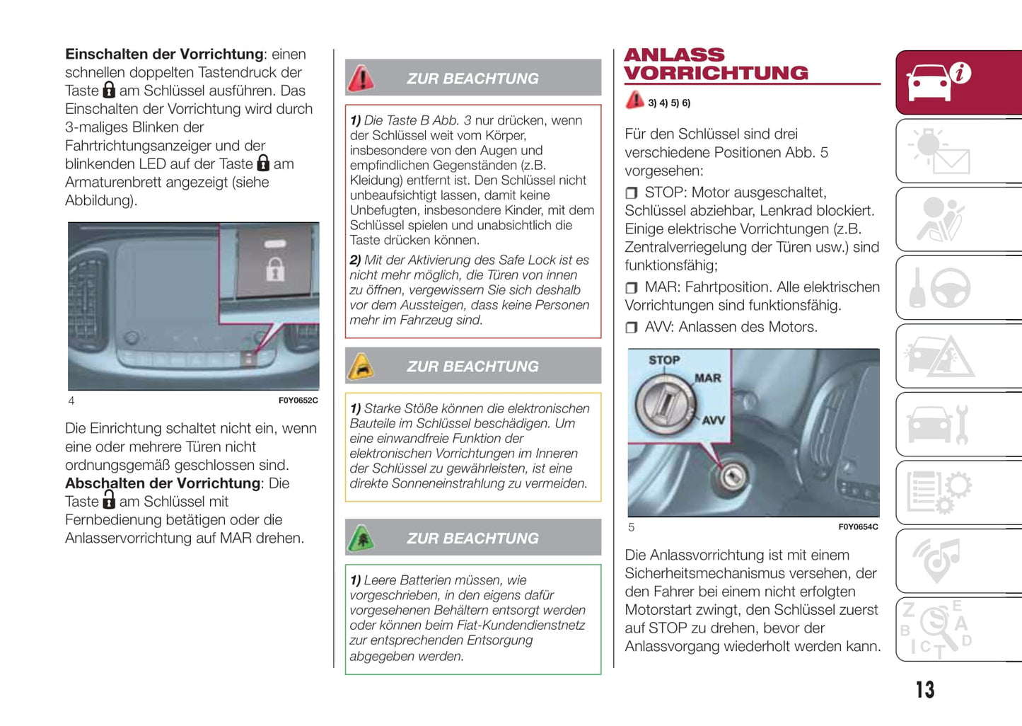 2017-2018 Fiat 500L Bedienungsanleitung | Deutsch