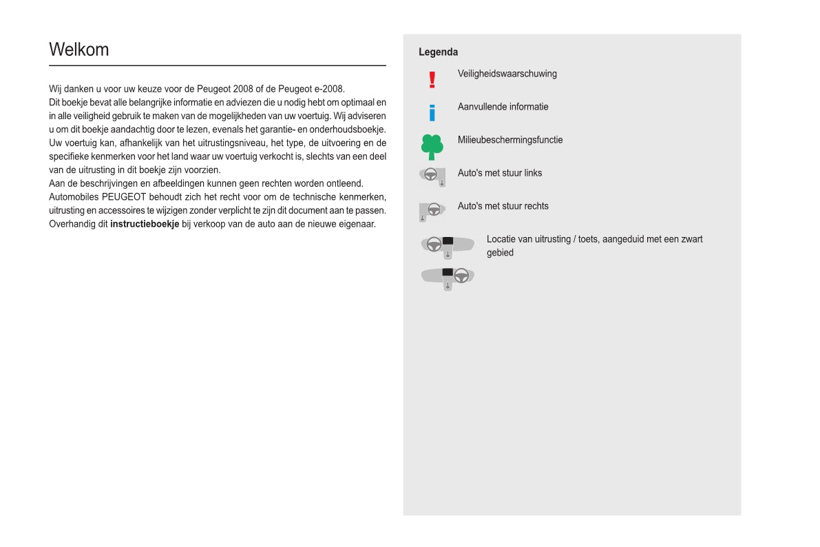 2020-2023 Peugeot 2008 / e-2008 Owner's Manual | Dutch