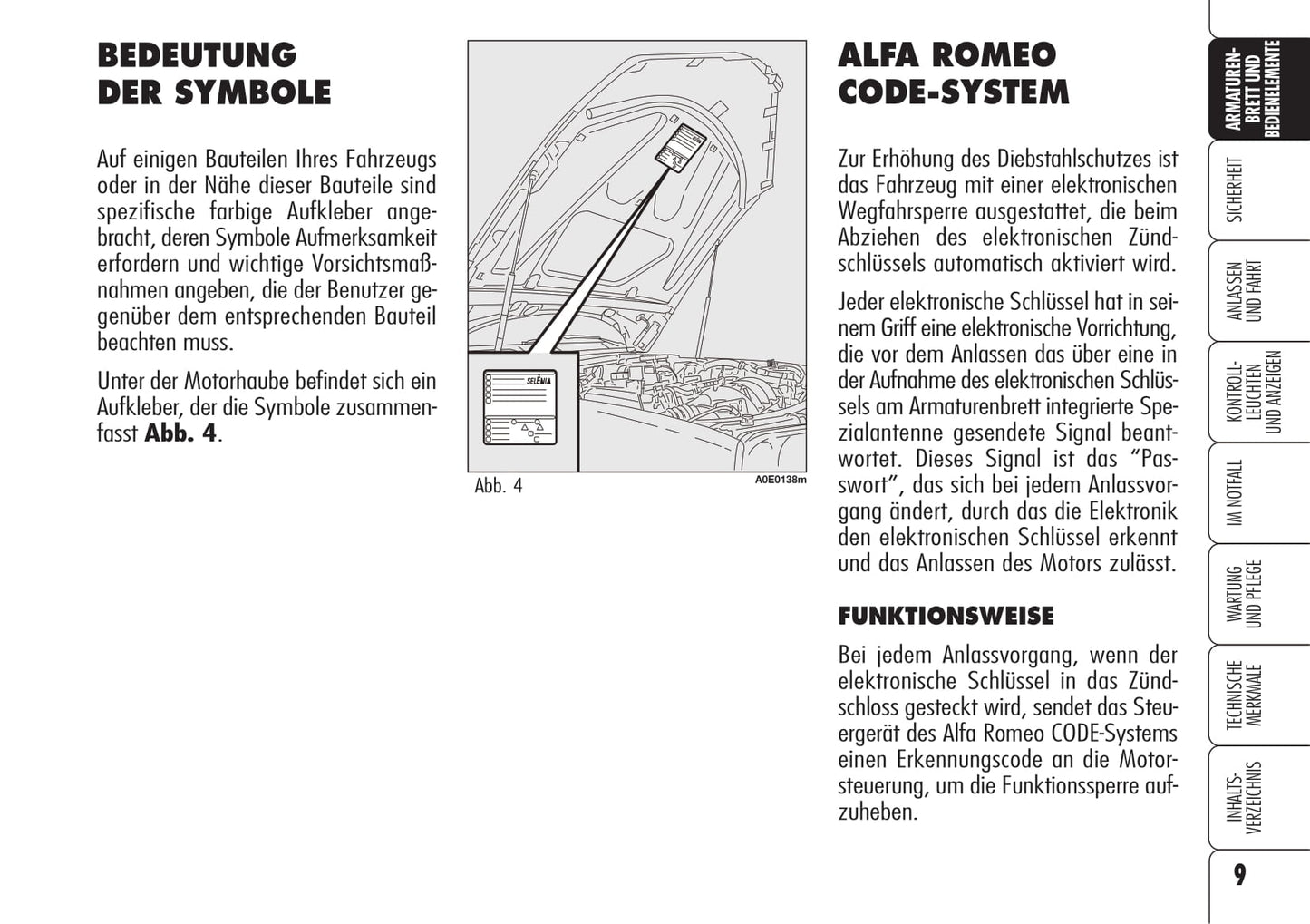 2005-2008 Alfa Romeo 159 Owner's Manual | German