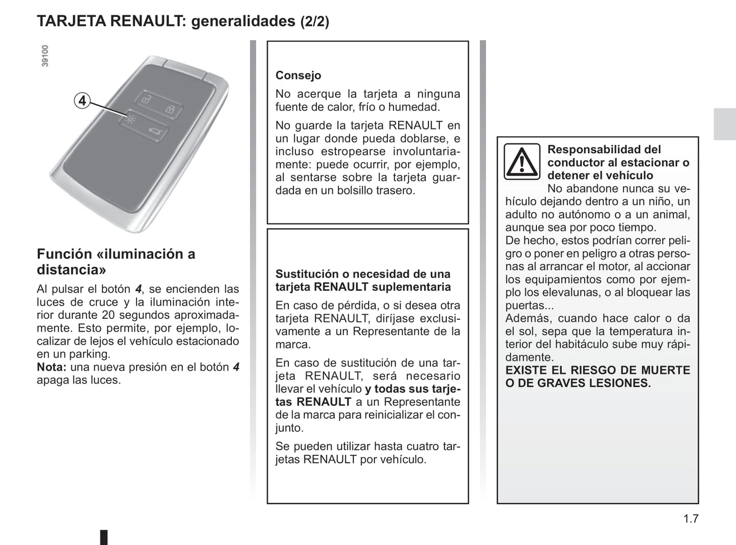 2018-2019 Renault Kadjar Bedienungsanleitung | Spanisch