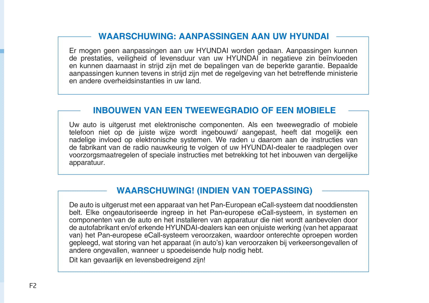 2020-2021 Hyundai Nexo Owner's Manual | Dutch