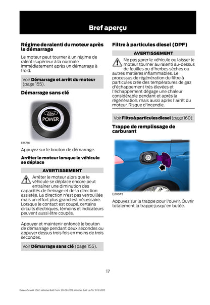 2012-2013 Ford Galaxy / S-Max Bedienungsanleitung | Französisch