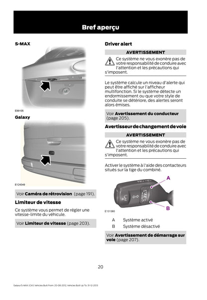 2012-2013 Ford Galaxy / S-Max Bedienungsanleitung | Französisch