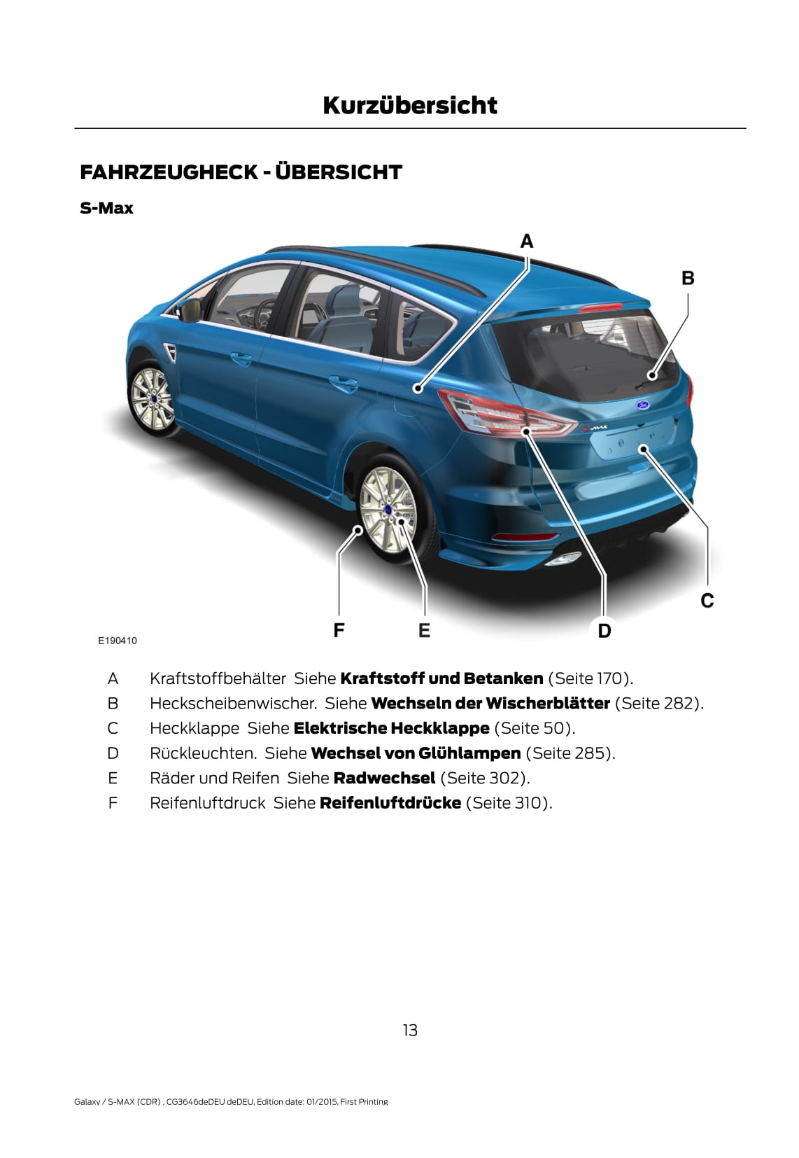 2015-2016 Ford Galaxy/S-Max Bedienungsanleitung | Deutsch