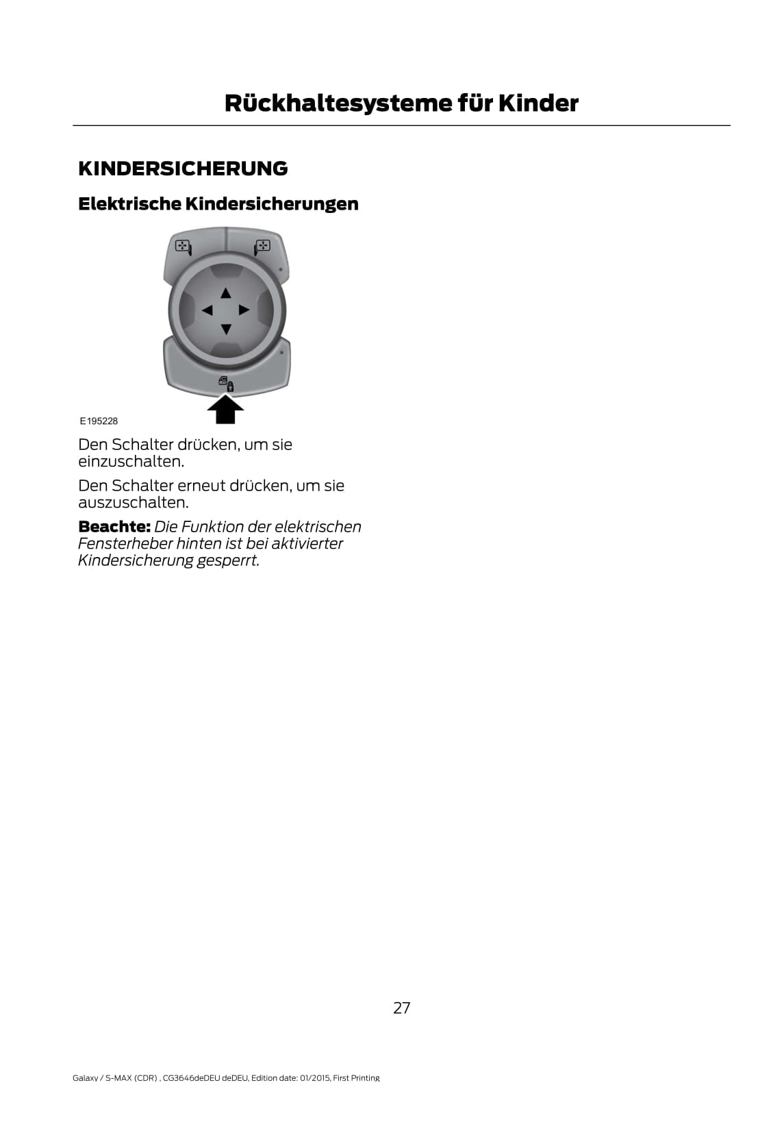 2015-2016 Ford Galaxy/S-Max Bedienungsanleitung | Deutsch