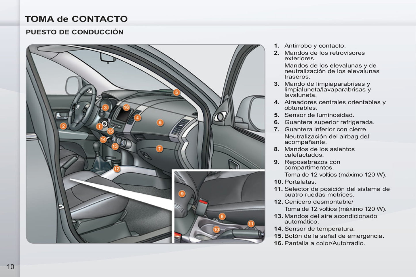 2011-2012 Peugeot 4007 Bedienungsanleitung | Spanisch