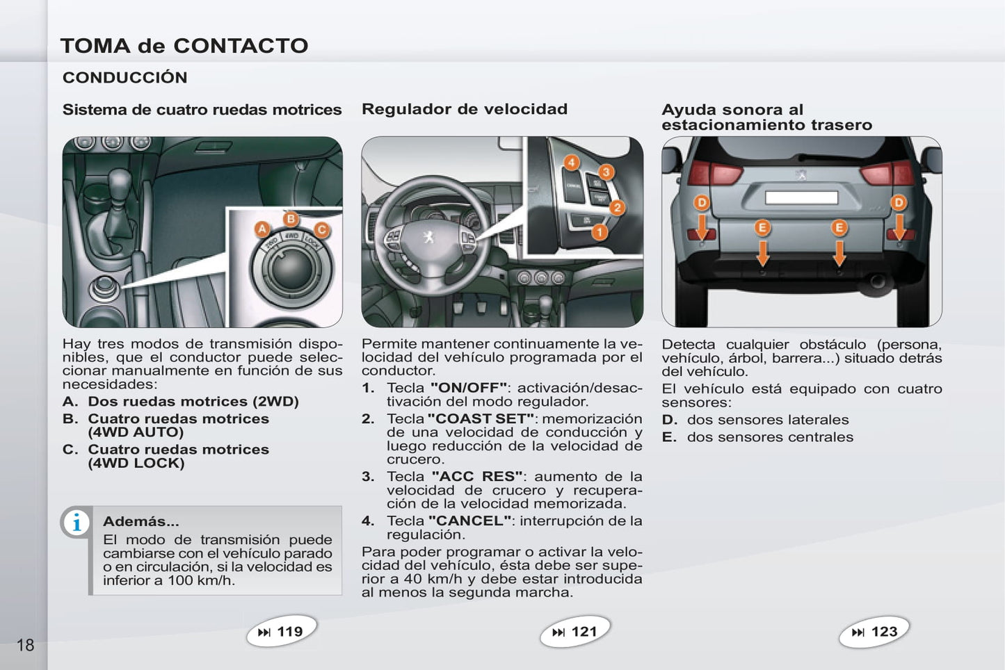 2011-2012 Peugeot 4007 Bedienungsanleitung | Spanisch