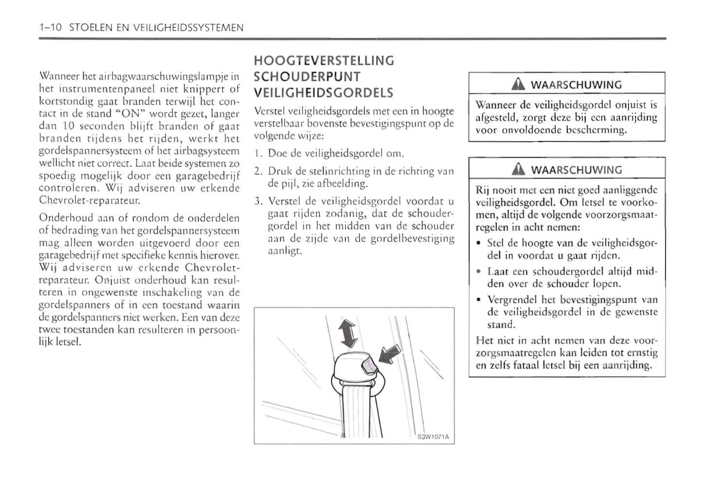 2004-2010 Chevrolet Nubira Owner's Manual | Dutch