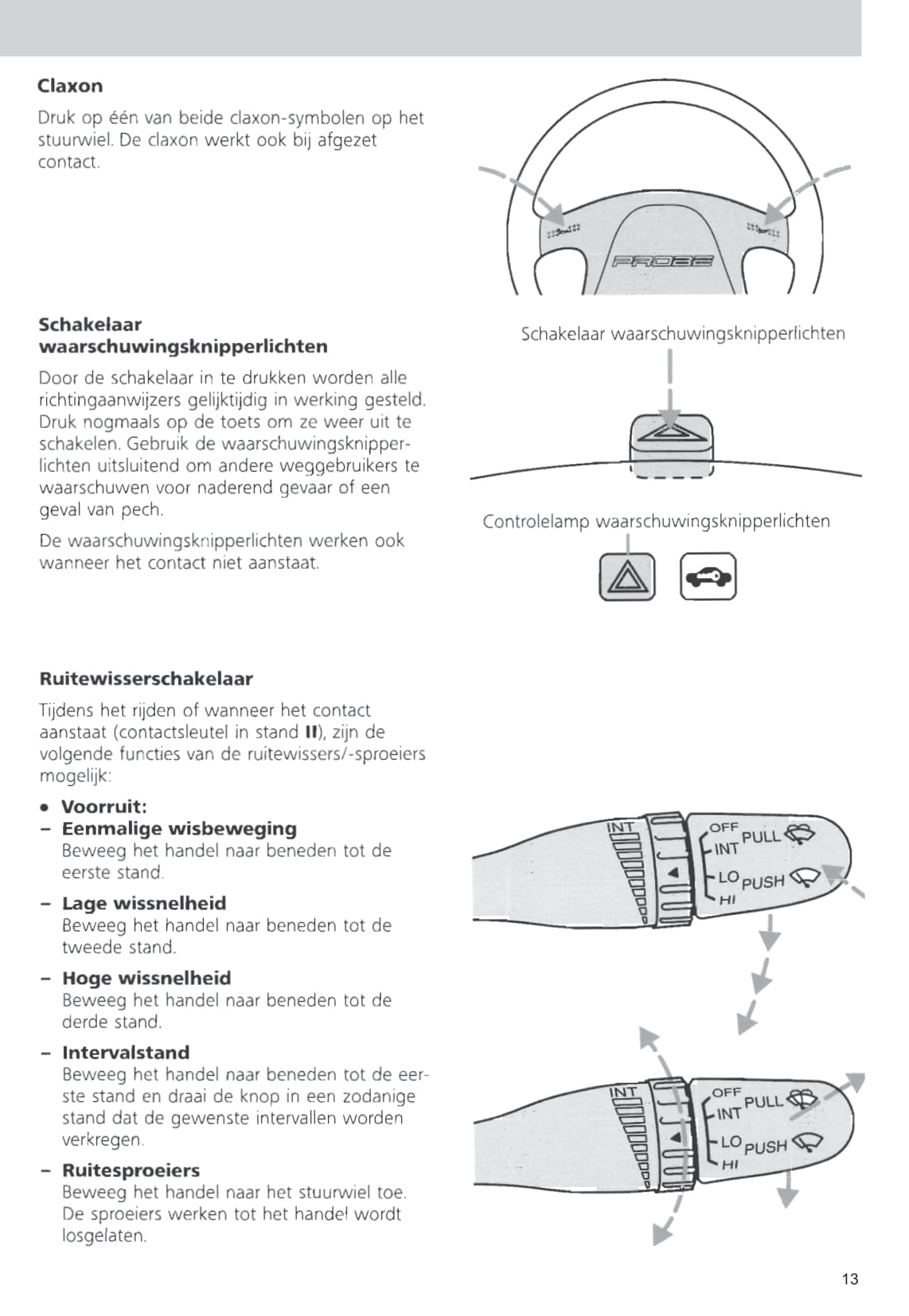 1993-1997 Ford Probe Bedienungsanleitung | Niederländisch