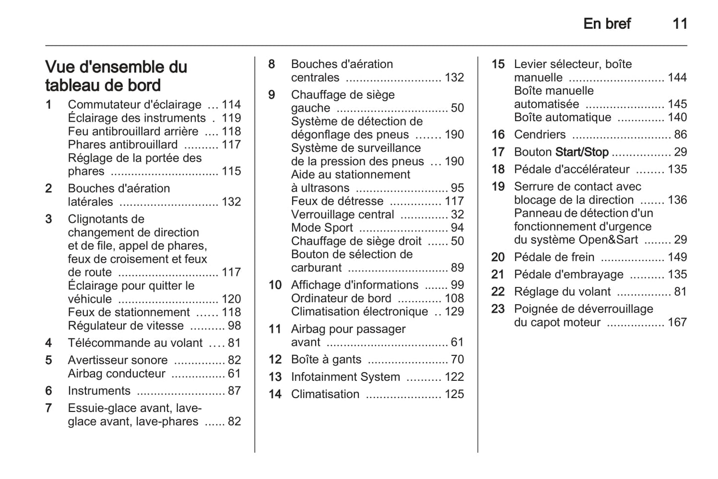 2010-2011 Opel Zafira Owner's Manual | French