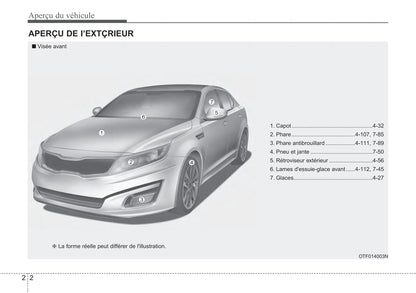 2014 Kia Optima Bedienungsanleitung | Französisch