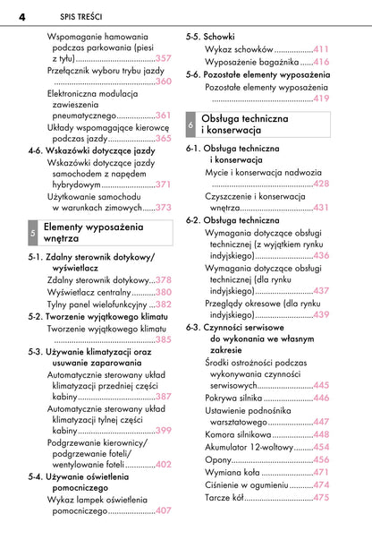 2018-2019 Lexus LS 500h Owner's Manual | Polish