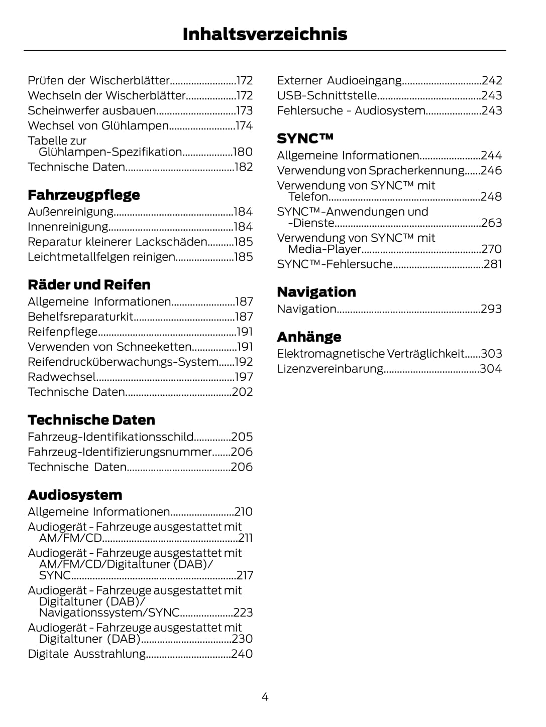 2015-2016 Ford Tourneo Custom/Transit Custom Owner's Manual | German