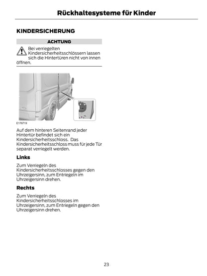 2015-2016 Ford Tourneo Custom/Transit Custom Owner's Manual | German