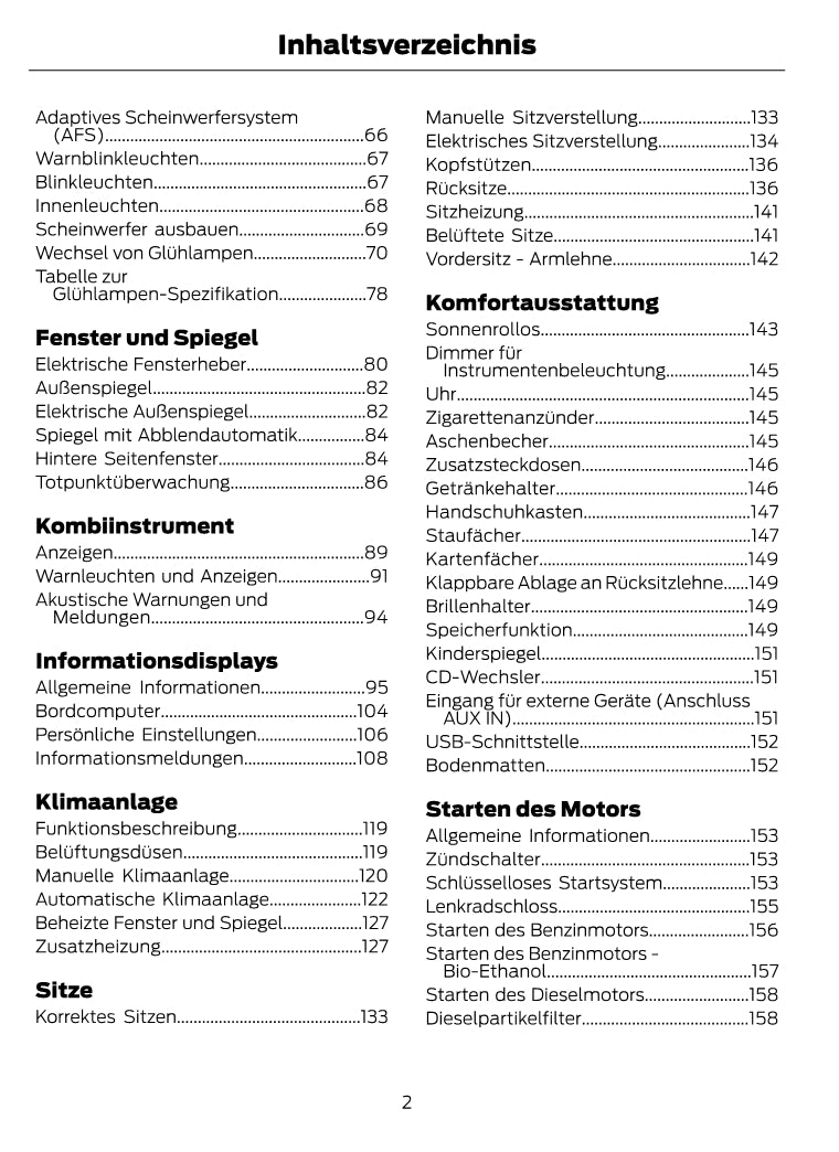 1997-2008 Ford Ka Owner's Manual | German