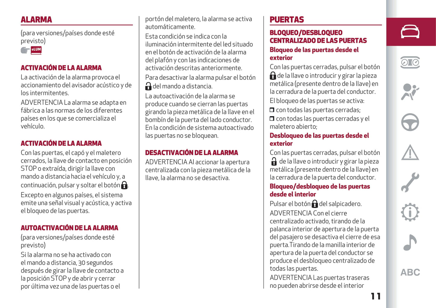 2016-2021 Alfa Romeo Giulietta Owner's Manual | Spanish