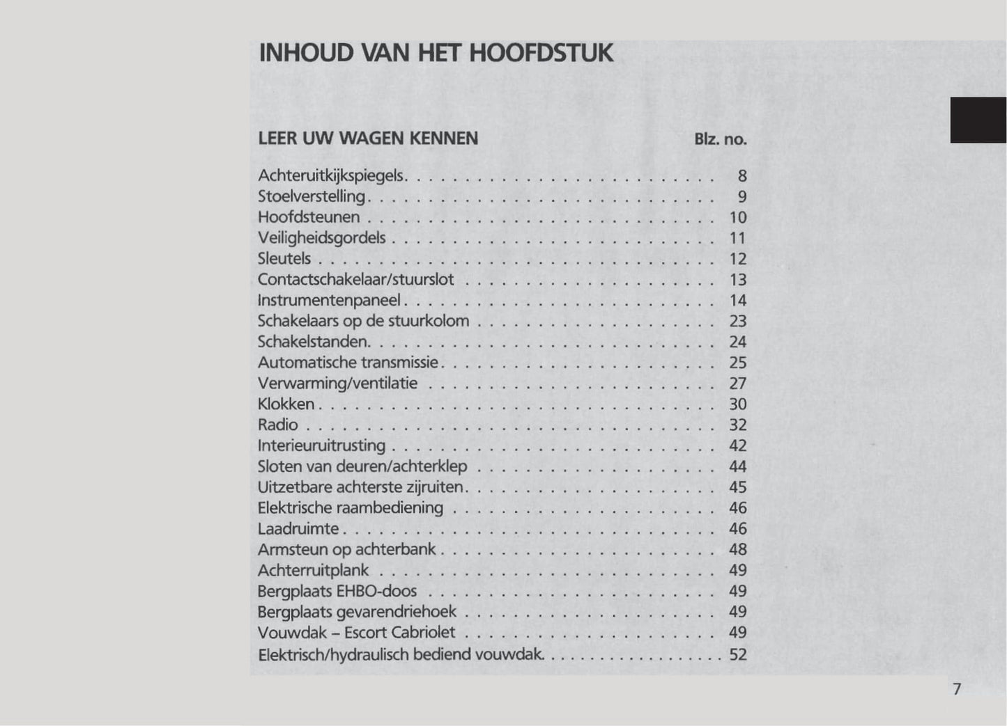 1986-1990 Ford Escort Bedienungsanleitung | Niederländisch