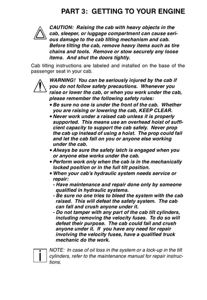 Peterbilt Operator's Owner's Manual