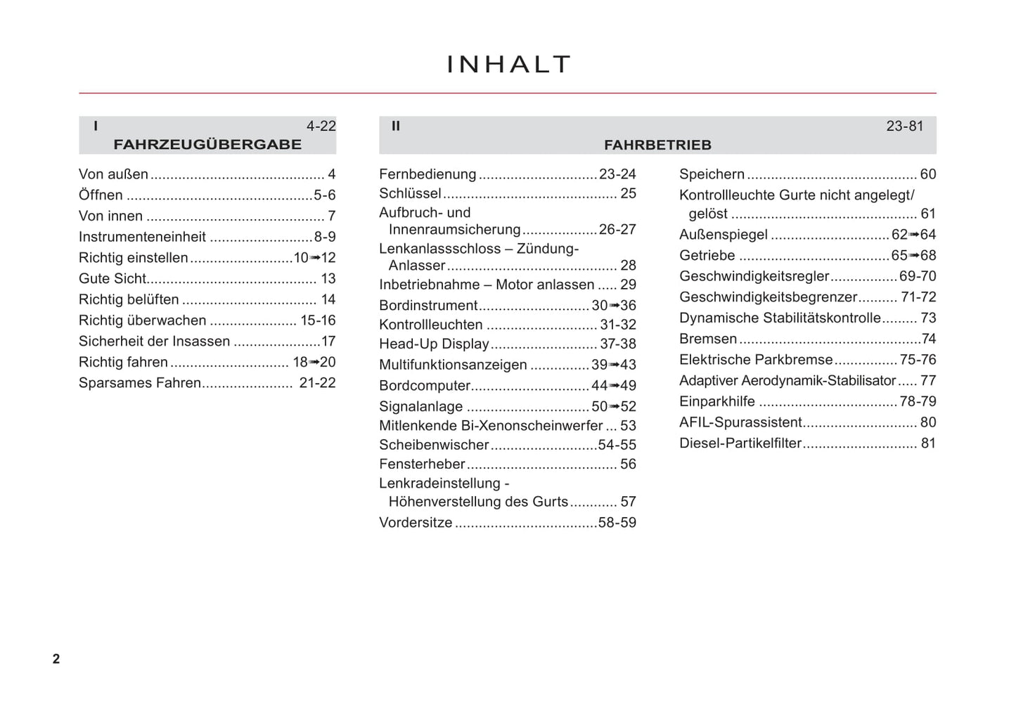 2011-2012 Citroën C6 Owner's Manual | German