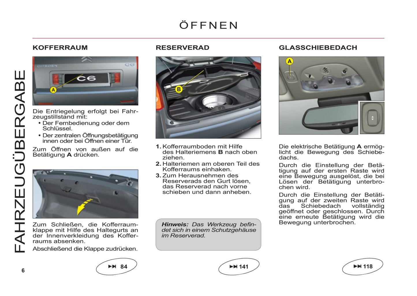 2011-2012 Citroën C6 Owner's Manual | German