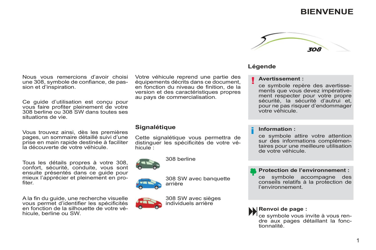 2012-2014 Peugeot 308 Bedienungsanleitung | Französisch