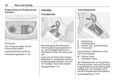 2016 Opel Zafira Tourer Owner's Manual | German