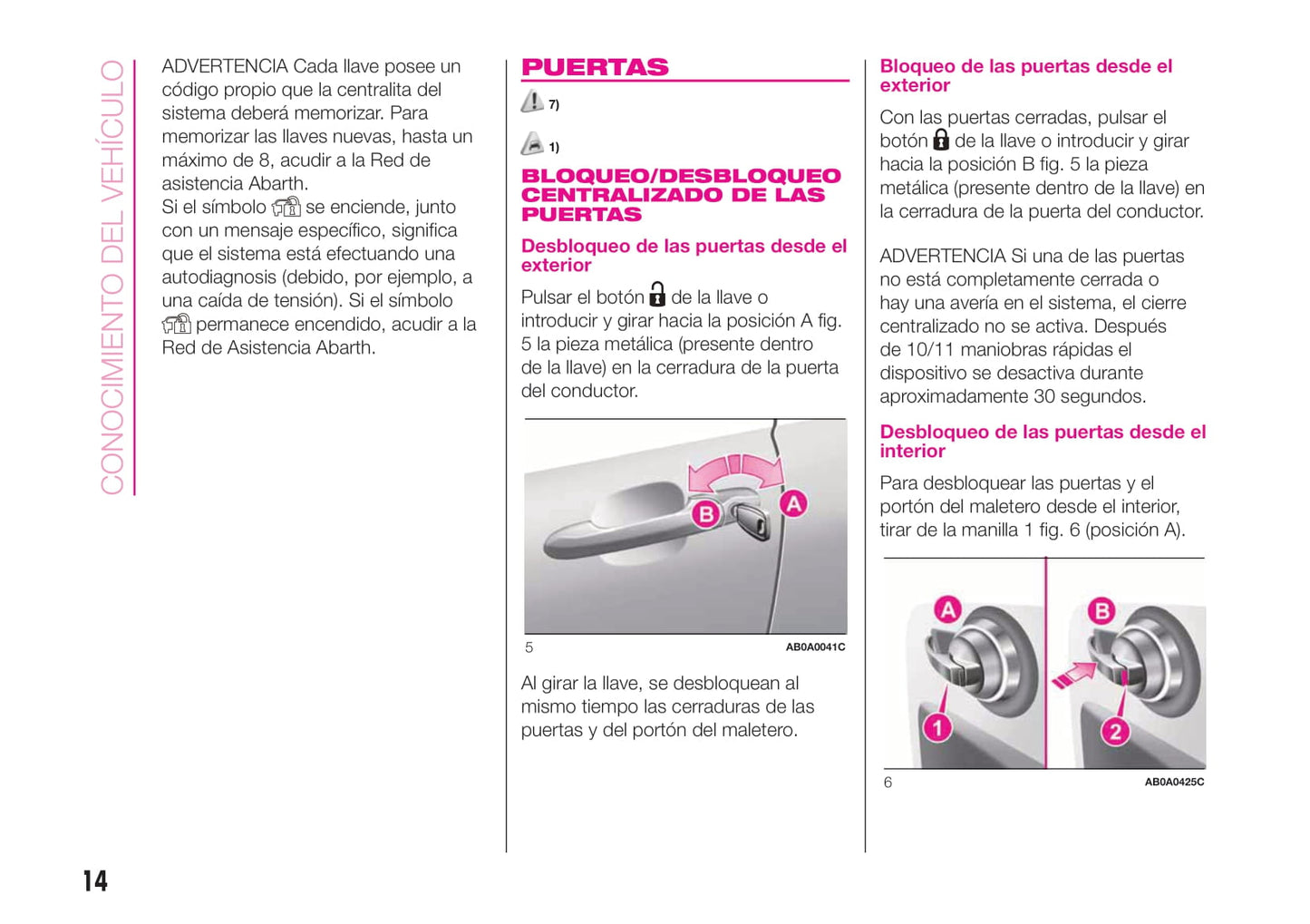 2016-2020 Abarth 595/695 Owner's Manual | Spanish