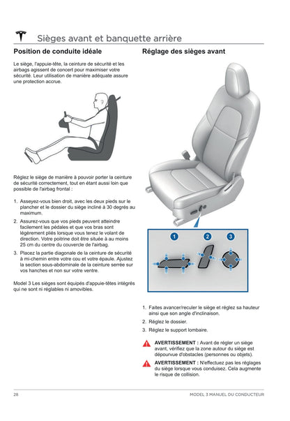 2020 Tesla Model 3 Bedienungsanleitung | Französisch