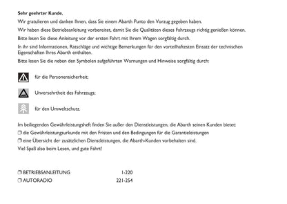2012-2015 Abarth Punto Owner's Manual | German