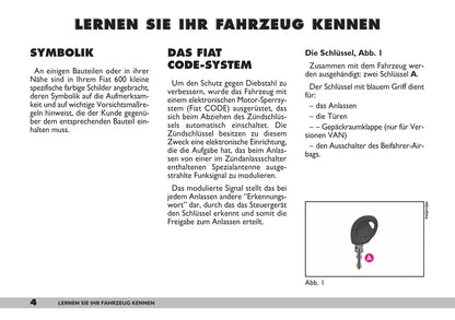 2007-2008 Fiat 600 Owner's Manual | German