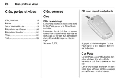 2012-2013 Opel Meriva Owner's Manual | French