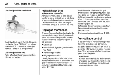 2012-2013 Opel Meriva Owner's Manual | French