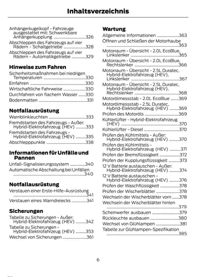 2021-2023 Ford Galaxy / S-max Bedienungsanleitung | Deutsch