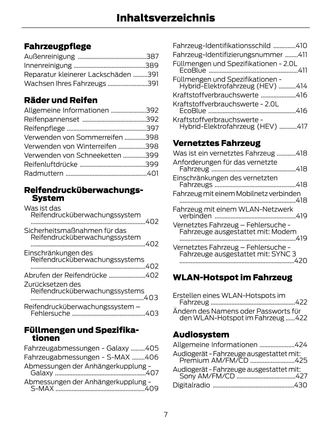 2021-2023 Ford Galaxy / S-max Bedienungsanleitung | Deutsch