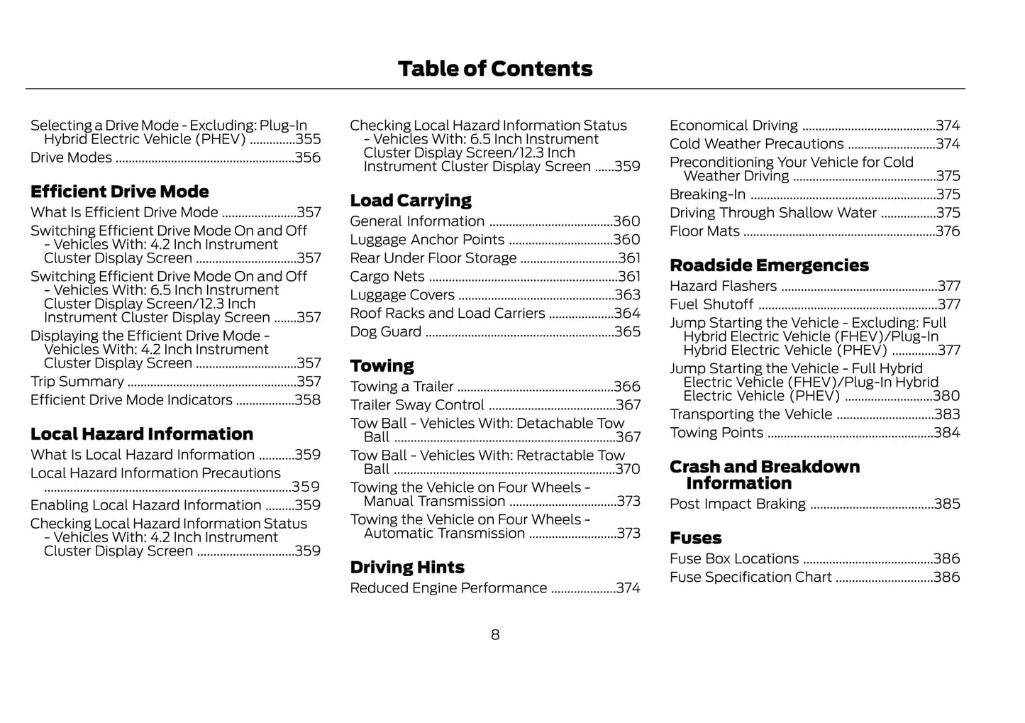 2021-2022 Ford Kuga Vignale/Kuga Vignale Hybrid Owner's Manual | English