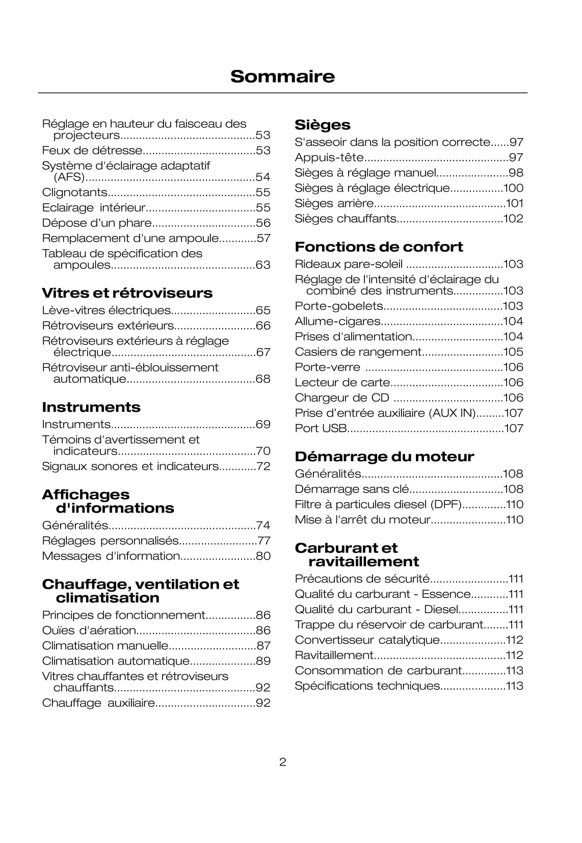 2008-2009 Ford Kuga Owner's Manual | French