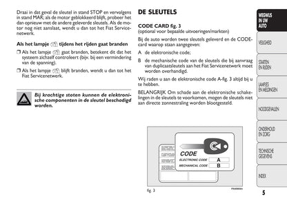 2010-2011 Fiat Punto Evo Owner's Manual | Dutch