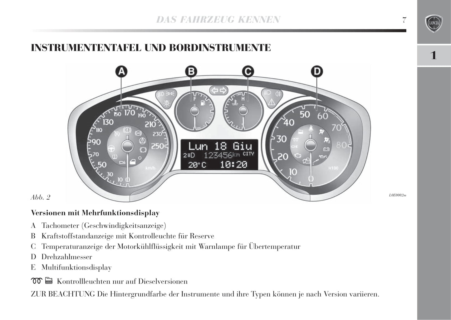 2008-2011 Lancia Delta Owner's Manual | German