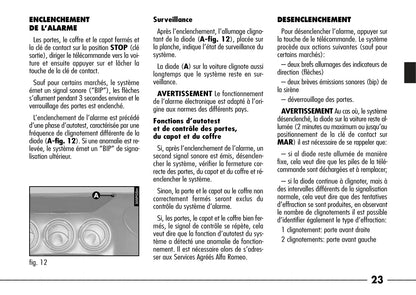 2003-2007 Alfa Romeo 166 Owner's Manual | French