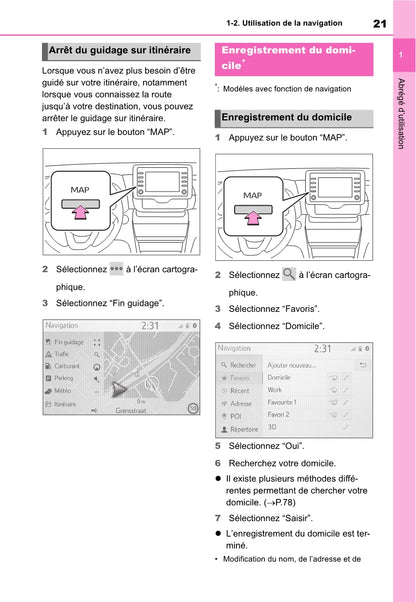 Toyota Yaris Cross Navigation / Multimedia Guide d'utilisation 2021 - 2023