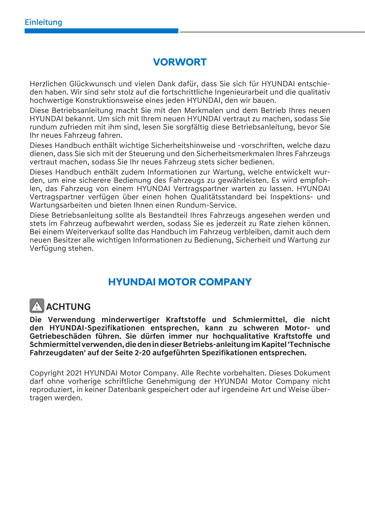 2021-2022 Hyundai i20/Bayon Owner's Manual | German