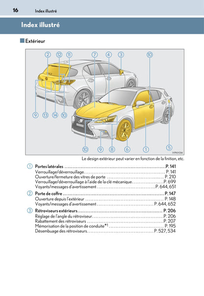 2017-2018 Lexus CT 200h Bedienungsanleitung | Französisch