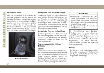 2018-2019 Jeep Wangler Owner's Manual | German