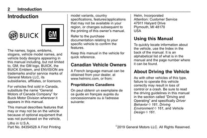 2020 Buick Envision Owner's Manual | English